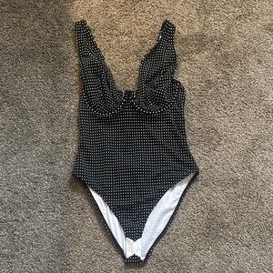 Peek & Beau Fuller Bust Polka Dot Scalloped One-Piece Swimsuit
